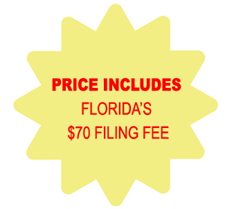 Price Includes Florida Corporation $70 Filing Fee